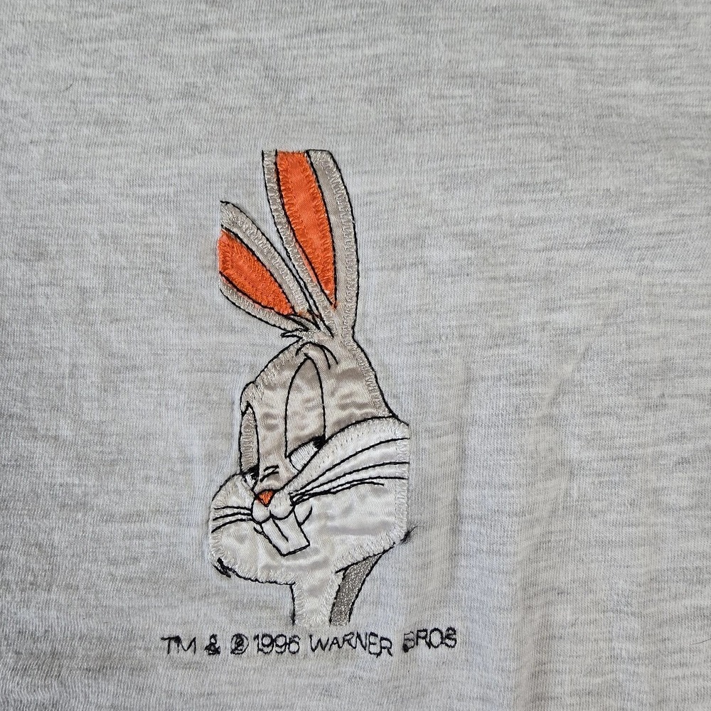 Vintage Bugs Bunny Shirt Mens 3XL Warner Bros Embroidered Cartoon 90s 1996 Tee - Picture 3 of 12